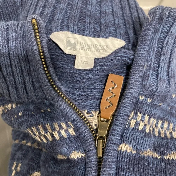 Men's Blue Patterned Sweater - Picture 3 of 5